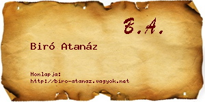 Biró Atanáz névjegykártya