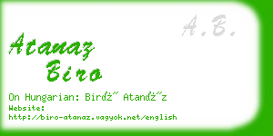 atanaz biro business card